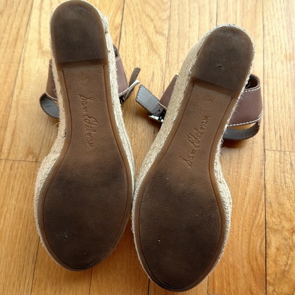 Sam Edelman Dimitree Putty Dark Ankle Strap Espadrille Wedges - Picture 6 of 7